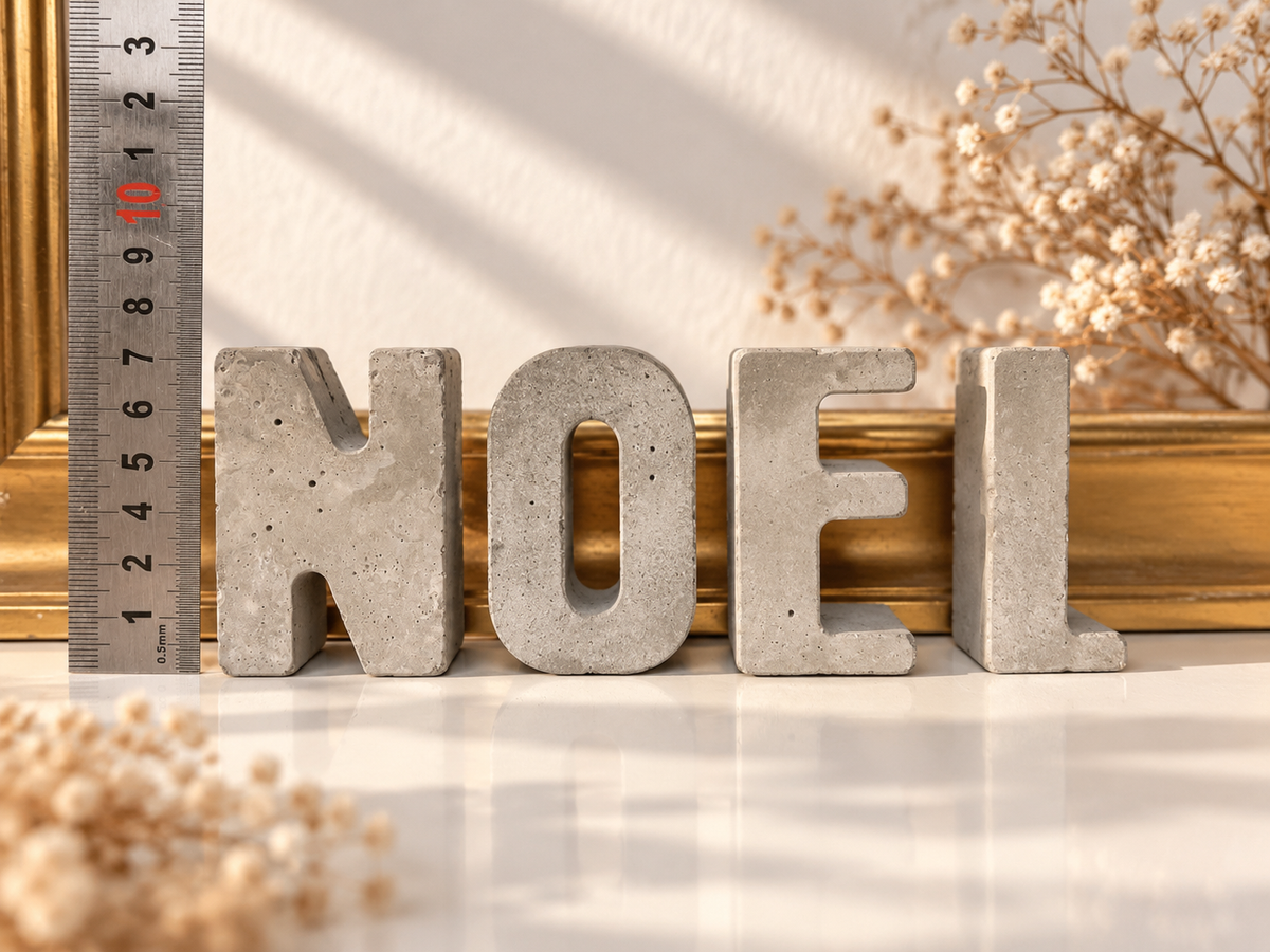 Noël: lettres en béton