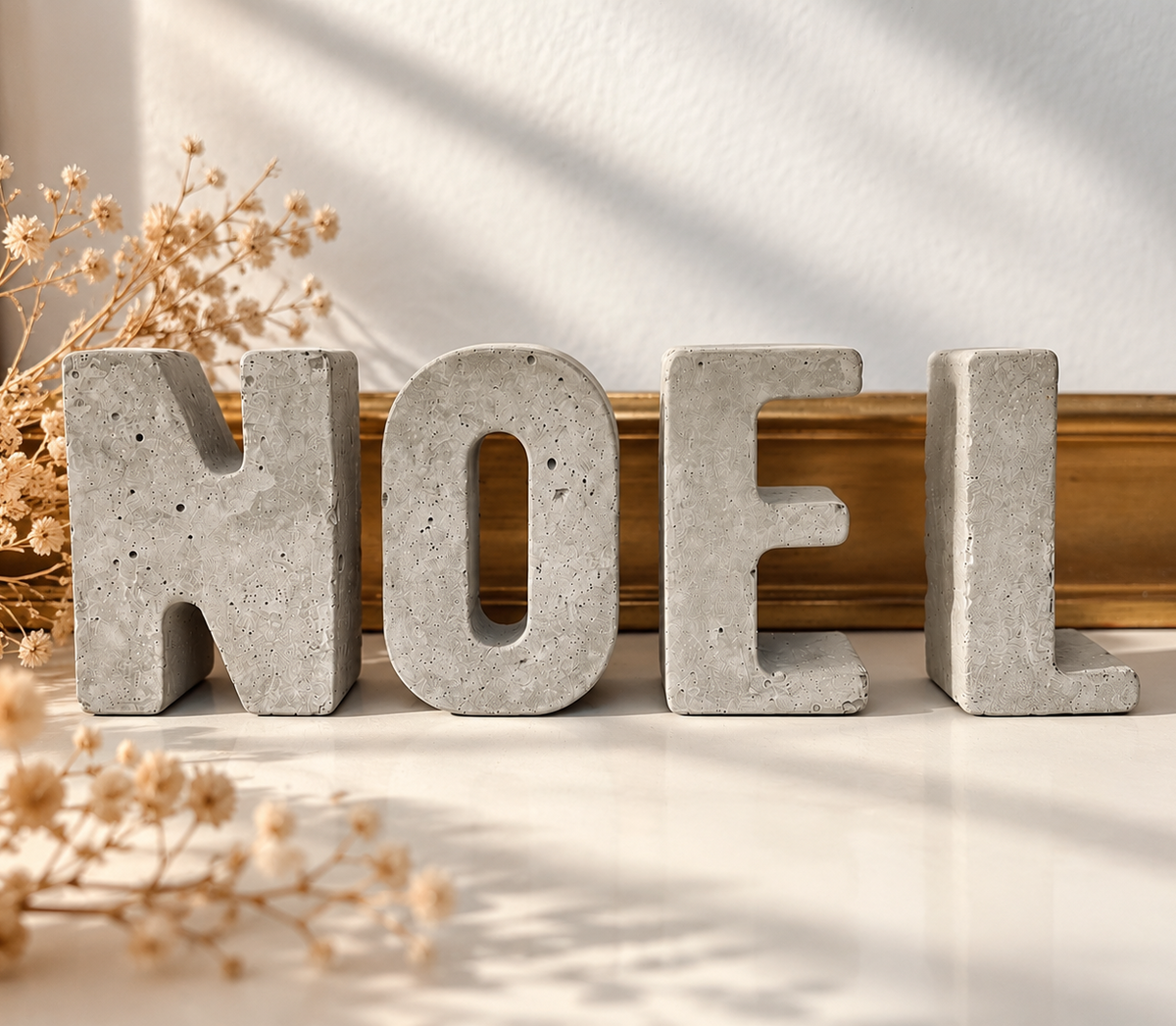 Noël: lettres en béton