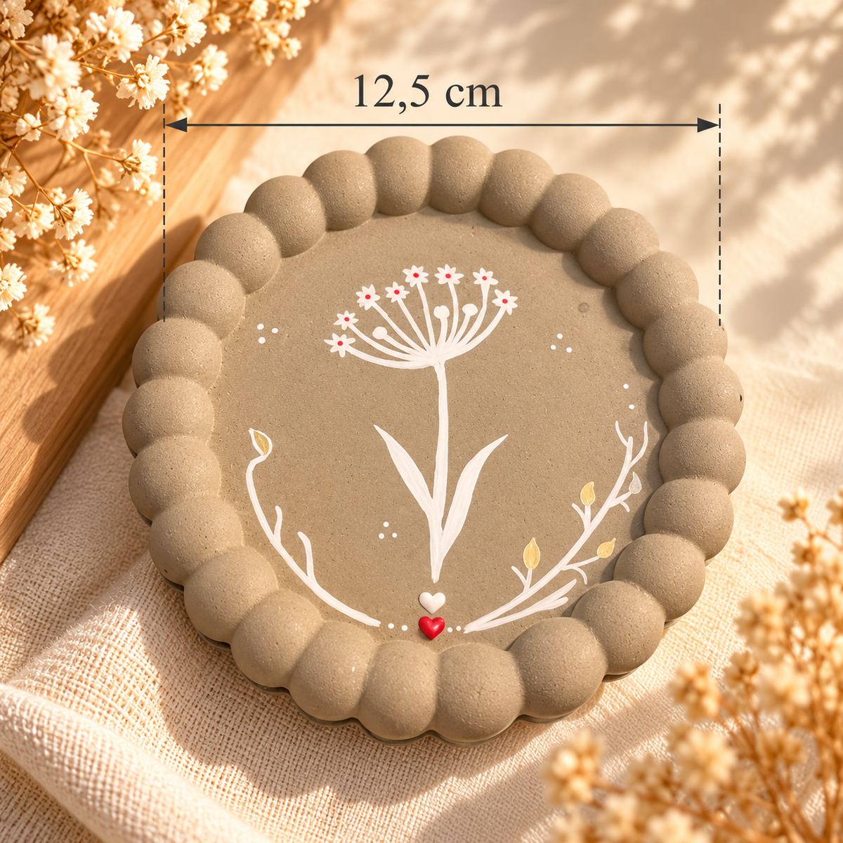Coupelle florale en béton - petites pétales