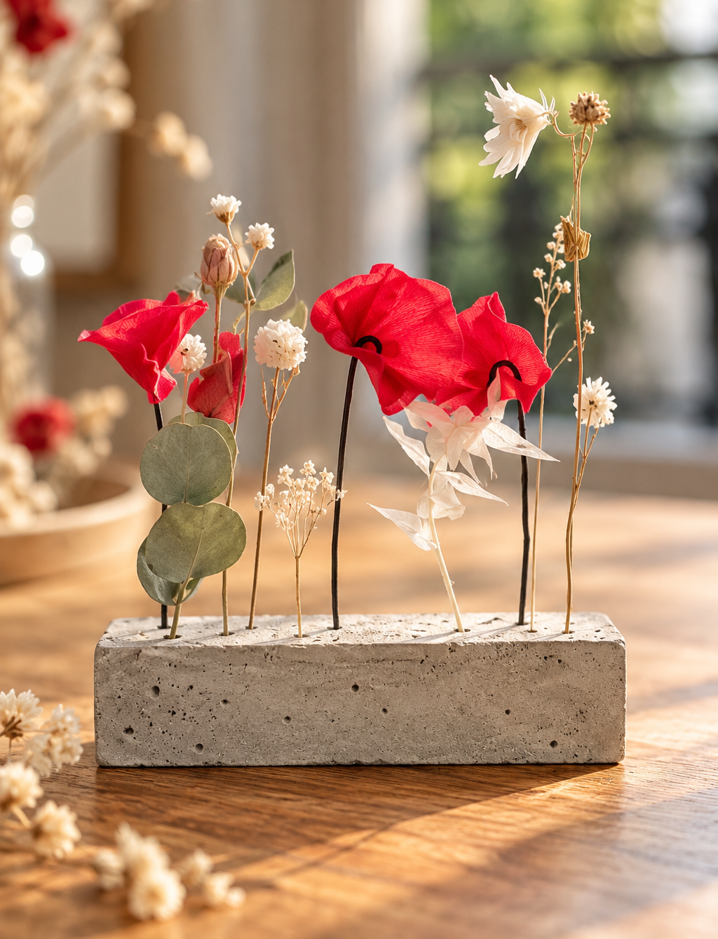 Nano bouquet fOLavriL sur socle en béton